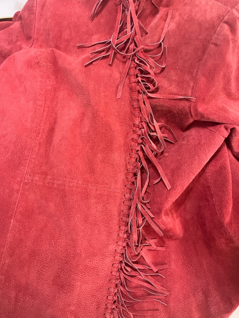 Dialogue Fringe Light Rust  Suede Leather Jacket 2X - Picture 7 of 9